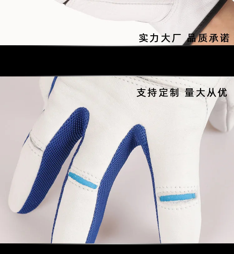 Labor Protection Gloves Leather Wear-resistant Sheepskin Hunting Protection Machine Repair Motorcycle Driver Safety Protection