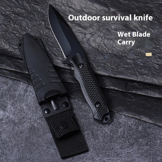 Portable EDC Fixed Blade Knife – Non-Slip Handle, Stainless Steel Blade | Kitchen, Camping, Hiking & Daily Use | White & Black