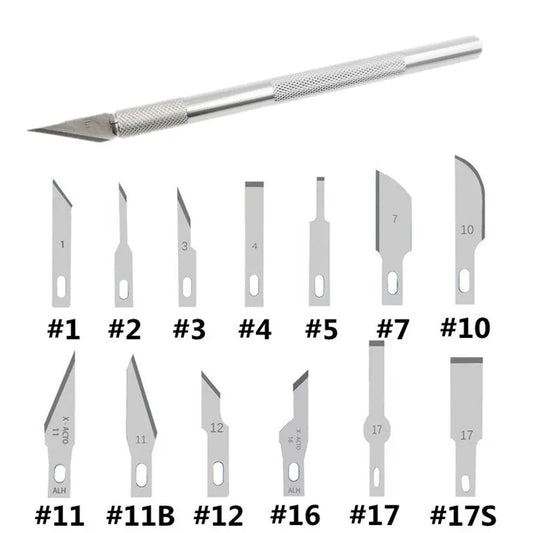 20-Pack Wood Carving & Craft Blades – Multi-Type SK5 & Steel Blades for Sculpting, Engraving, DIY & PCB Repair