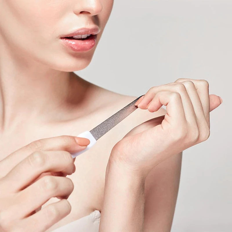 Professional Metal Nail File — Double-Sided Stainless Steel Manicure Tool