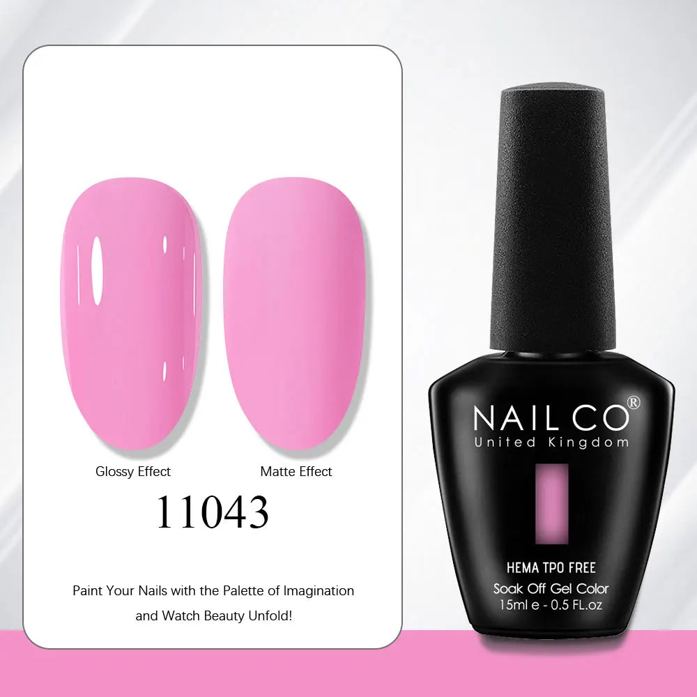 NAILCO Gel Nail Polish 15ml | 333 Colors UV/LED Soak-Off Semi-Permanent Gel Varnish | Long-Lasting Natural Resin Formula