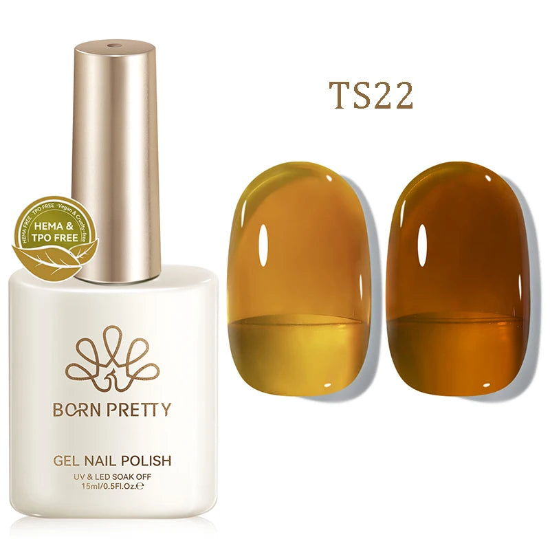BORN PRETTY 15ml Jelly Gel Polish | Pink Nude & Glitter | Soak-Off UV/LED | 24 Shades