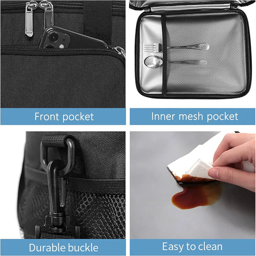 Insulated Lunch Box for Men & Women Collapsible Leakproof Double Cooler Bag Large Capacity Travel Camping Lunch Bags for Work