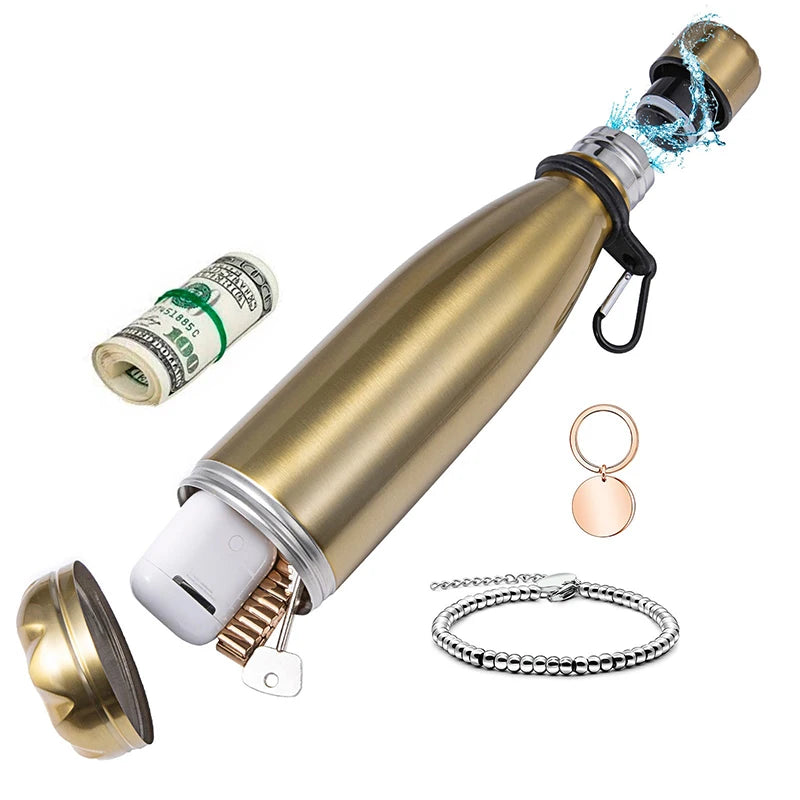 Diversion Water Bottle Can Stainless Steel Tumbler Safe With A Food Grade Smell Proof Bag Bottom Unscrews to Store