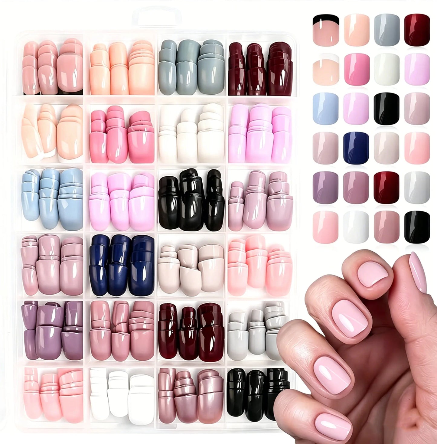 Nude Pink Almond French Press On Nails — 150/360pcs
