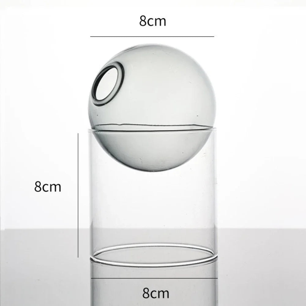Nordic Colored Glass Decorative Vase Spherical Hydroponic Flower Planter for Home Desk Decor Modern Tabletop Flower Arrangement
