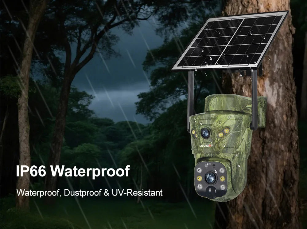 LS VISION 4K Dual Screen 4G Solar Hunting Camera Outdoor WiFi PTZ Human/Animal Detection 2-Way Talk Waterproof Security Cameras