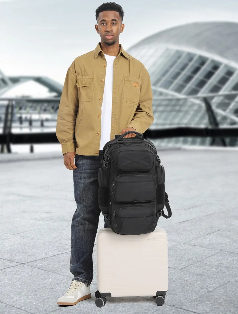 Ozuko Men's Waterproof Travel Backpack | Large Capacity Laptop Bag with Shoe Compartment