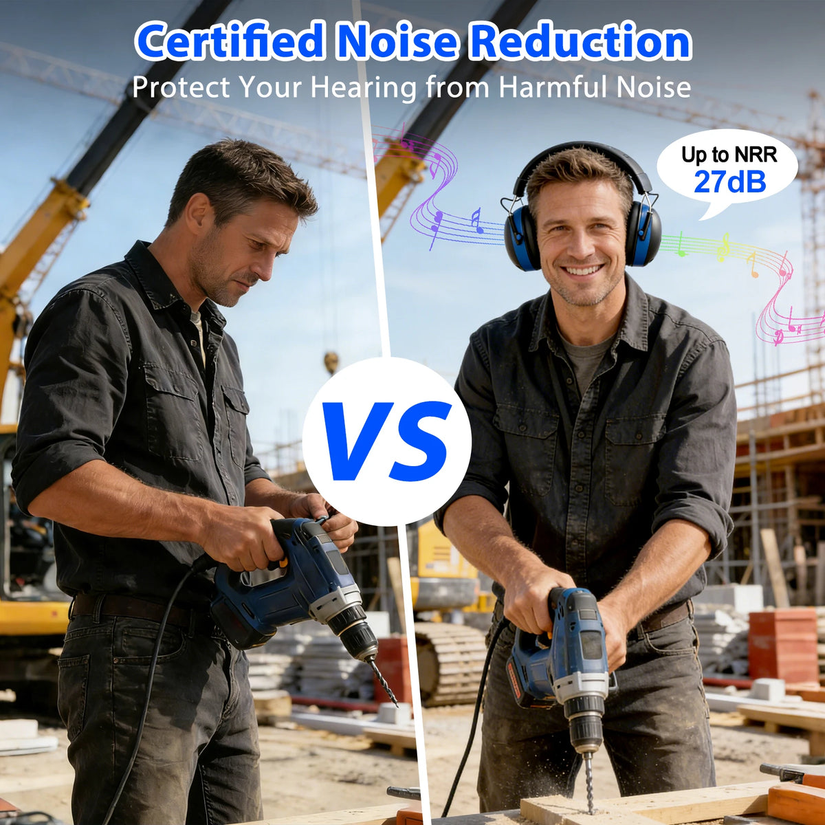 YHKEMA Bluetooth Hearing Protection Earmuffs | Noise Reduction Safety Headphones with Music & Call Support