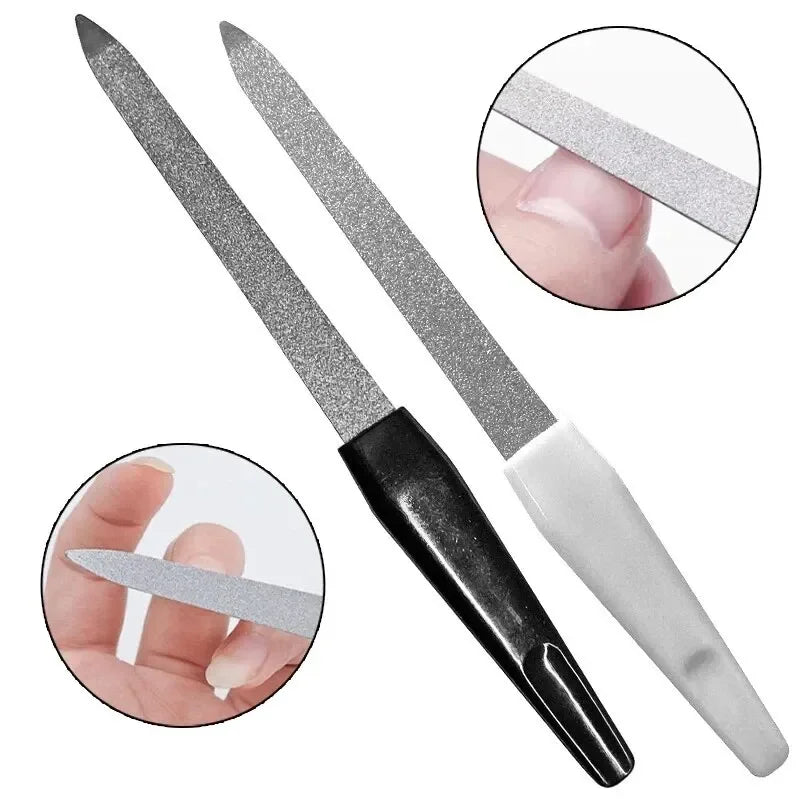 Professional Metal Nail File — Double-Sided Stainless Steel Manicure Tool