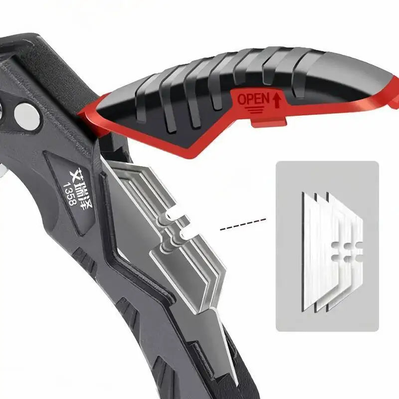 Realmote Folding Utility Knife with Replaceable Blade – Sharp Angled Steel Cutter for Cable, Cardboard & Electrician Work | 4, 14 & 24 Blade Options