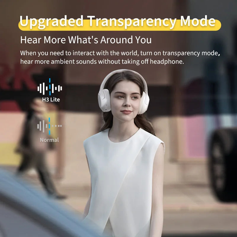 QCY H3 Lite ANC Wireless Headphones — Bluetooth 5.3, 60H Battery, Active Noise Cancelling