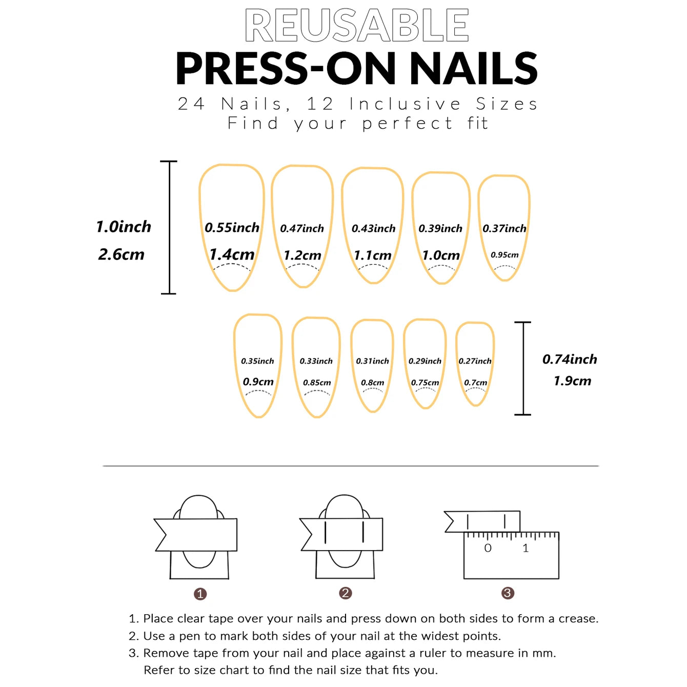 24-Piece Short Square Press-On Nails – Pinkish-White Gradient with Nail Glue & File Kit