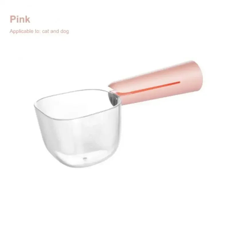 Pet Food Measuring Scoop Cup with Scale — Portable Feeding Spoon for Dogs & Cats