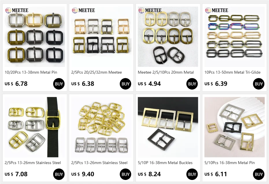 10/20Pcs 13-38mm Metal Pin Buckles Bag Strap Adjust Belt Dog Collar Clasp Chain Rectangle Ring Shoes Leather Hook Accessories
