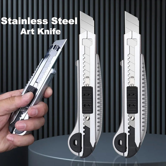Heavy Duty Retractable Utility Knife & Box Cutter – Built-In Blade Storage | Professional Wallpaper Cutter