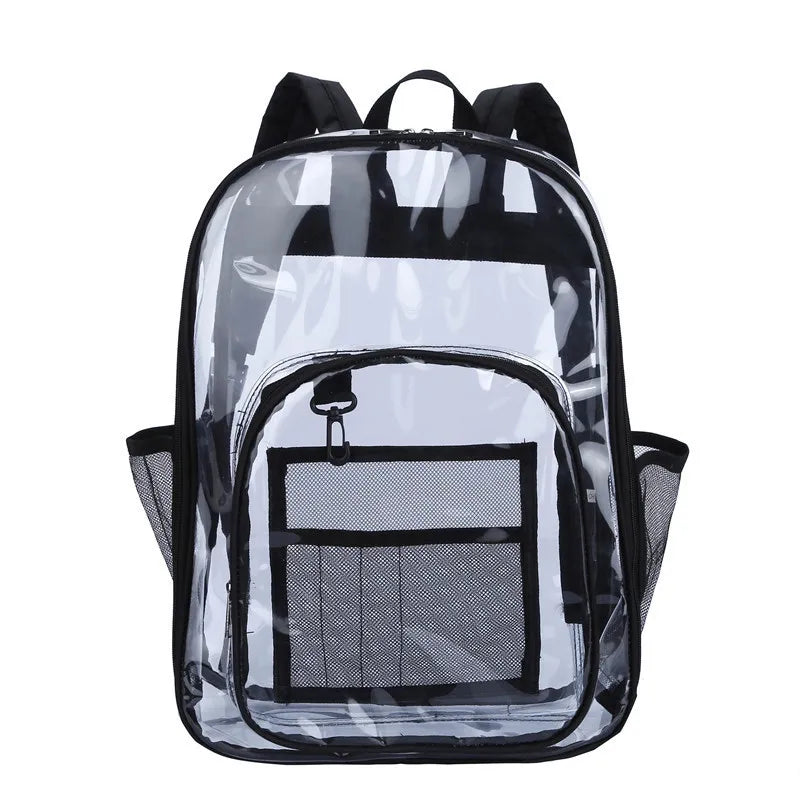 Large Capacity Transparent PVC Backpack – Waterproof School & Travel Bag for Students