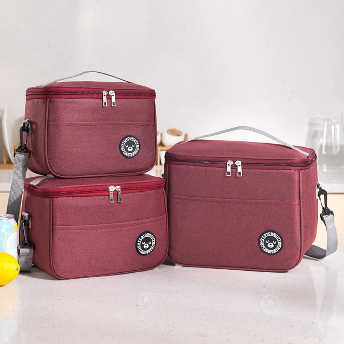 Large Capacity Hand-held with Shoulder Strap Insulated Bag, Multifunction Lunch Box Bag, Student Thickened Waterproof Lunch Bag