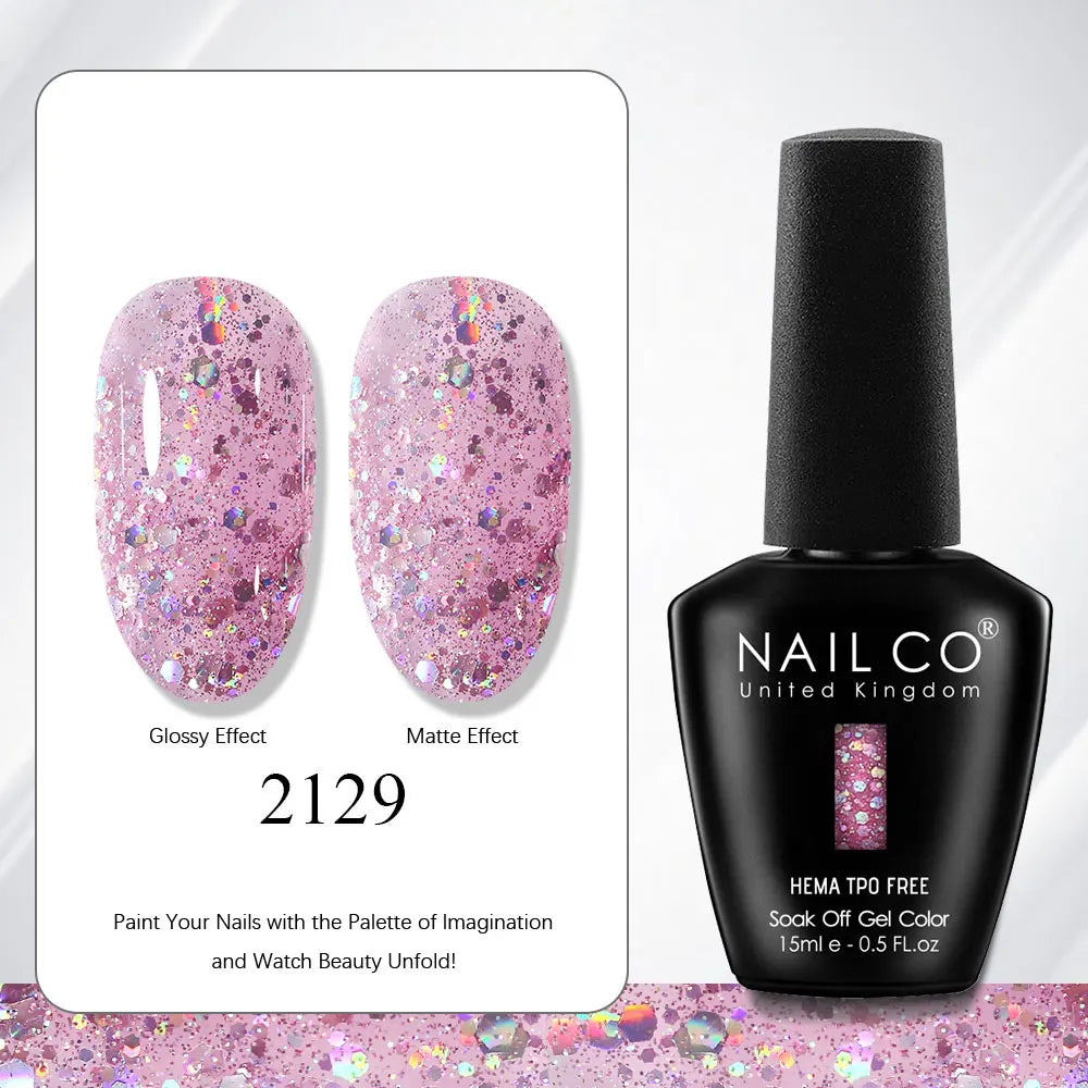 NAILCO Gel Nail Polish 15ml | 333 Colors UV/LED Soak-Off Semi-Permanent Gel Varnish | Long-Lasting Natural Resin Formula