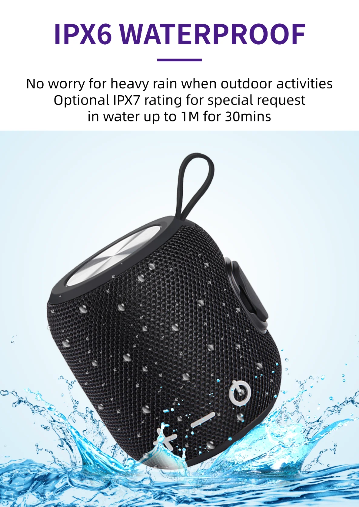 Deep Bass IPX7 Waterproof Bluetooth Speaker — TWS Stereo, Loud Outdoor Sound, 2-Pack
