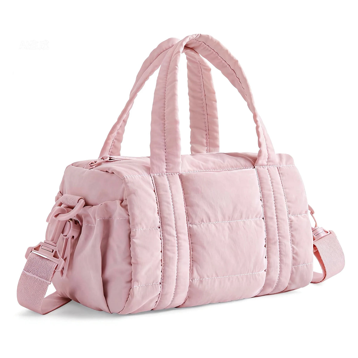 Women's Quilted Nylon Duffle Bag – Crossbody Gym & Travel Shoulder Bag