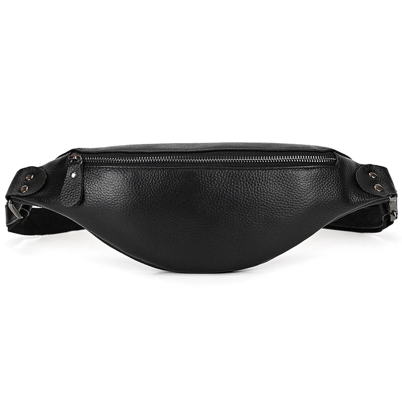 Newsbirds Men's Genuine Leather Chest Bag — Vintage Crossbody Sling & Outdoor Belt Pouch