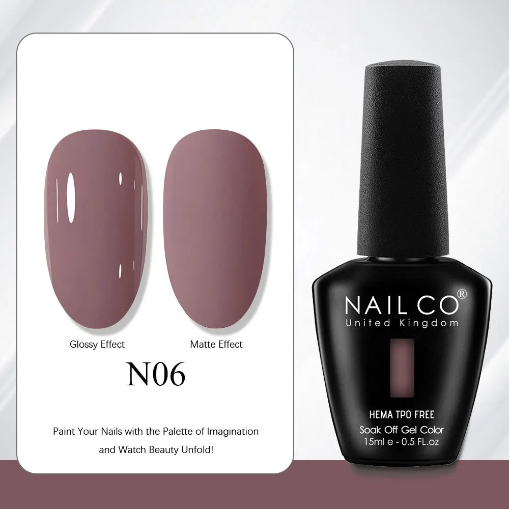 NAILCO Gel Nail Polish 15ml | 333 Colors UV/LED Soak-Off Semi-Permanent Gel Varnish | Long-Lasting Natural Resin Formula