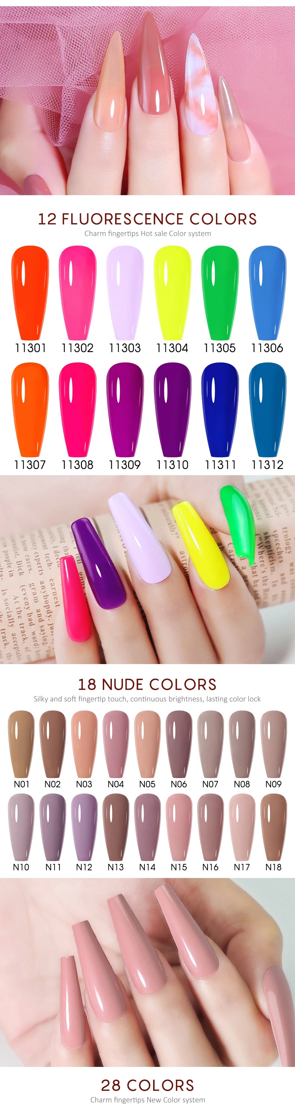 NAILCO Gel Nail Polish 15ml | 333 Colors UV/LED Soak-Off Semi-Permanent Gel Varnish | Long-Lasting Natural Resin Formula