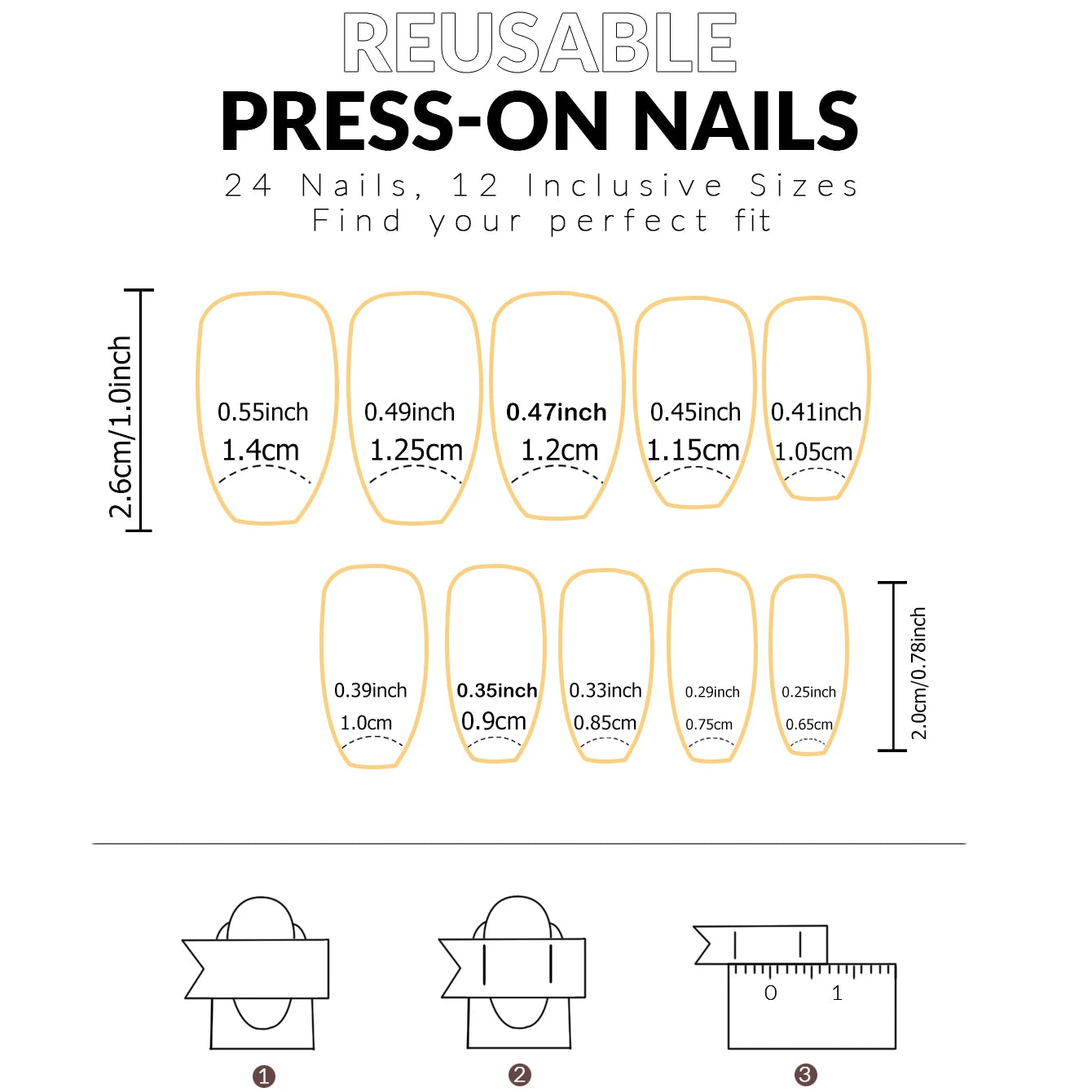 24-Piece Short Square Press-On Nails – Pinkish-White Gradient with Nail Glue & File Kit