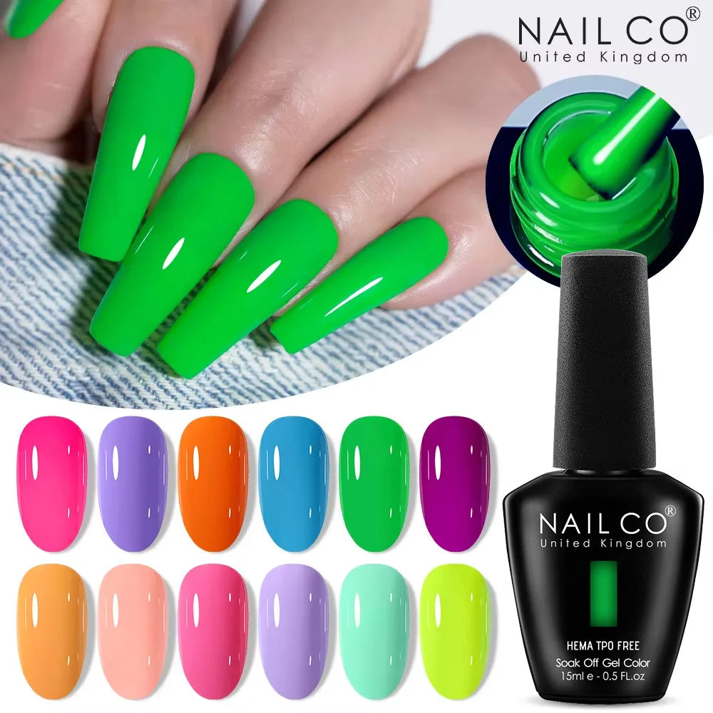 NAILCO Gel Nail Polish 15ml | 333 Colors UV/LED Soak-Off Semi-Permanent Gel Varnish | Long-Lasting Natural Resin Formula