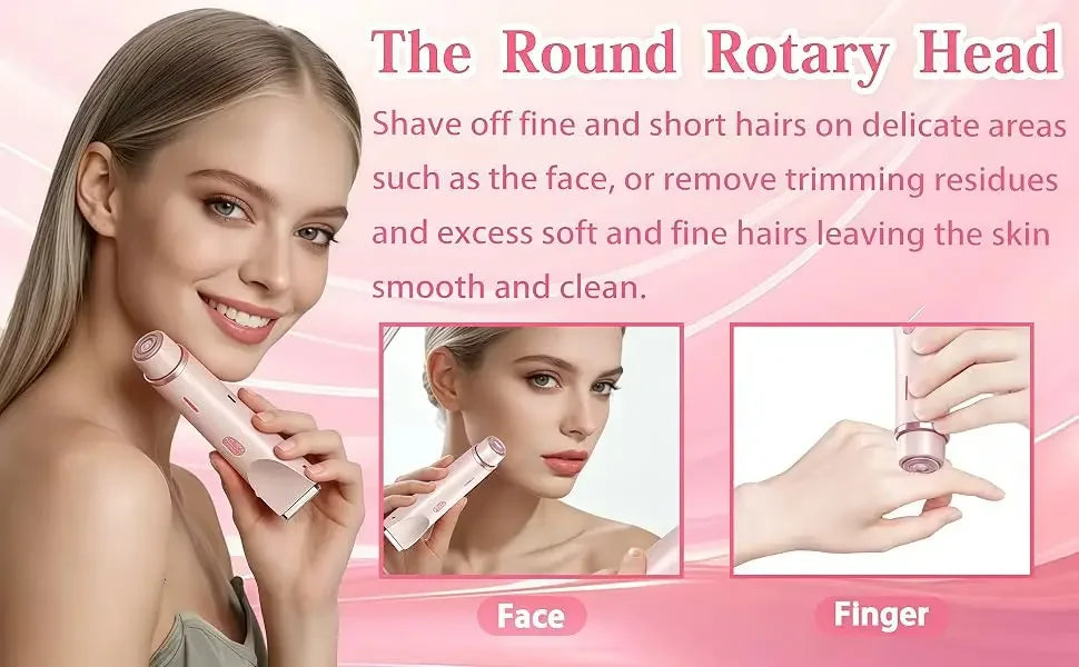 Bikini Trimmer for Women, Dual Head Electric Shaver ,Waterproof Body Pubic Hair Trimmer for Armpit Leg Body Facial Wet & Dry Use