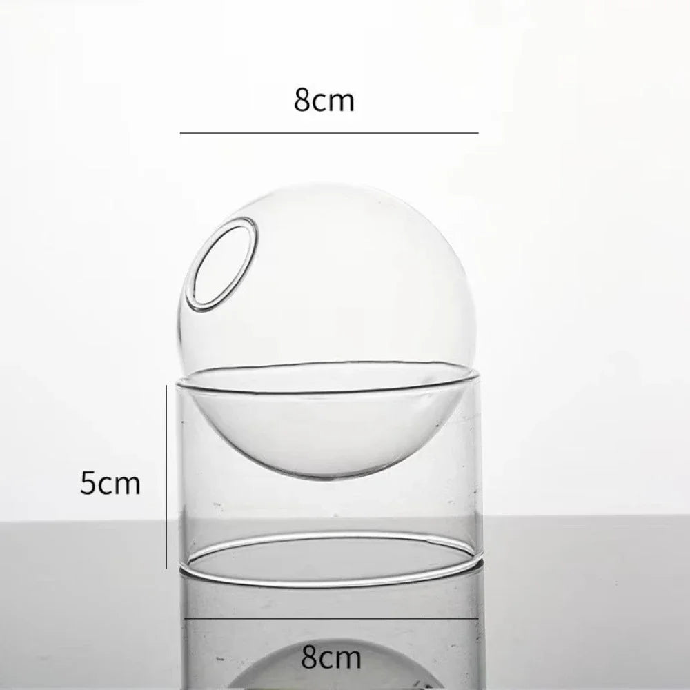 Nordic Colored Glass Decorative Vase Spherical Hydroponic Flower Planter for Home Desk Decor Modern Tabletop Flower Arrangement