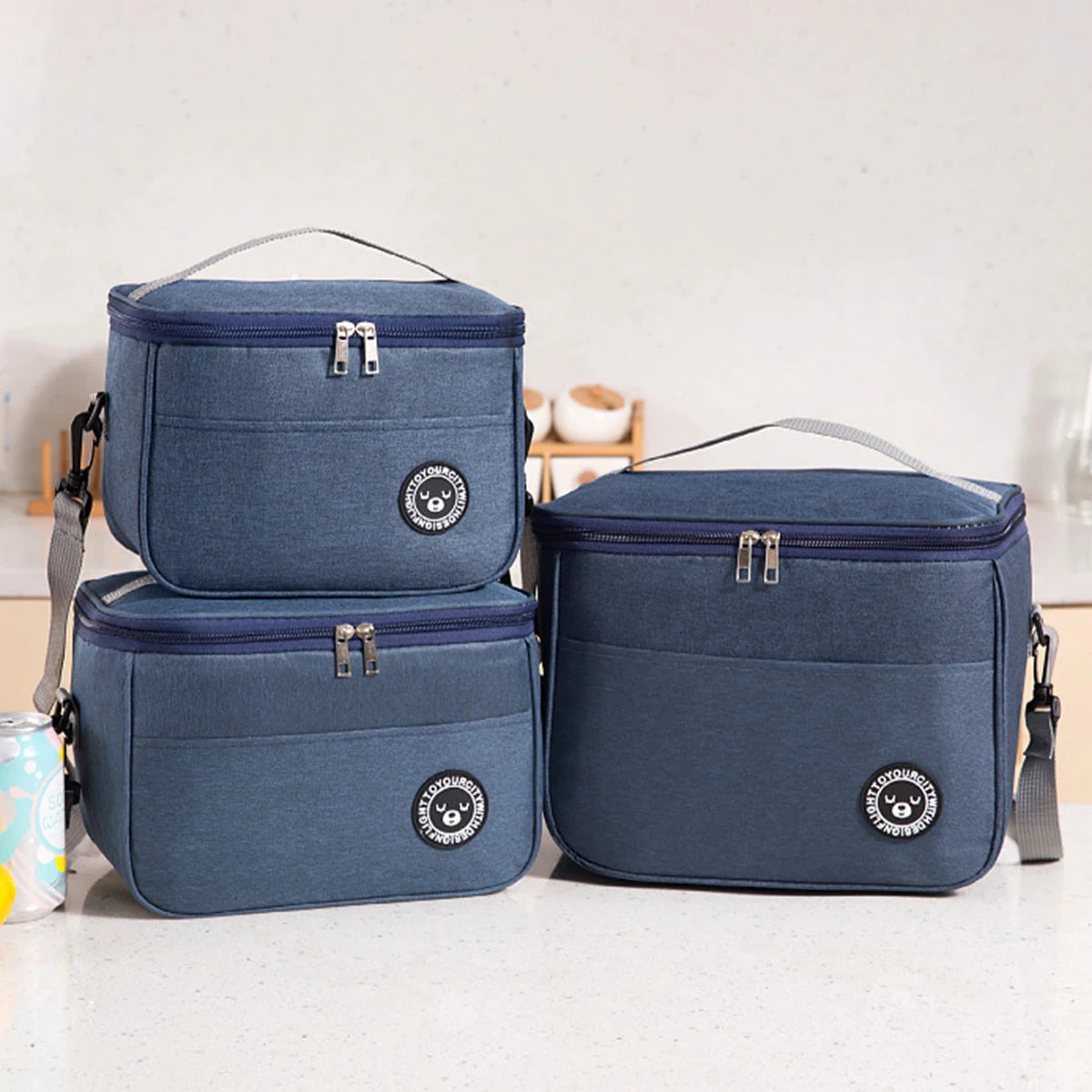 Large Capacity Hand-held with Shoulder Strap Insulated Bag, Multifunction Lunch Box Bag, Student Thickened Waterproof Lunch Bag
