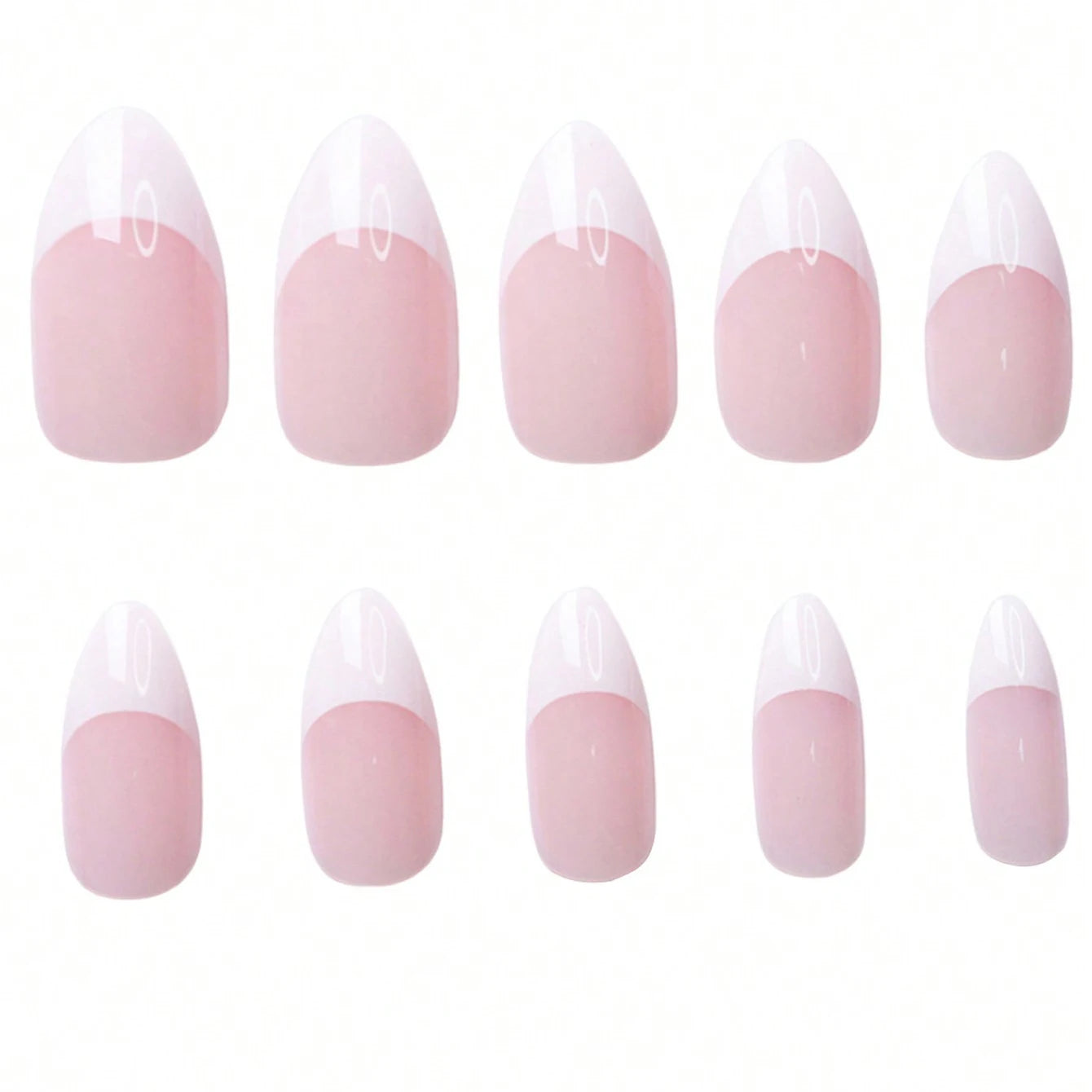 Nude Pink Almond French Press On Nails — 150/360pcs