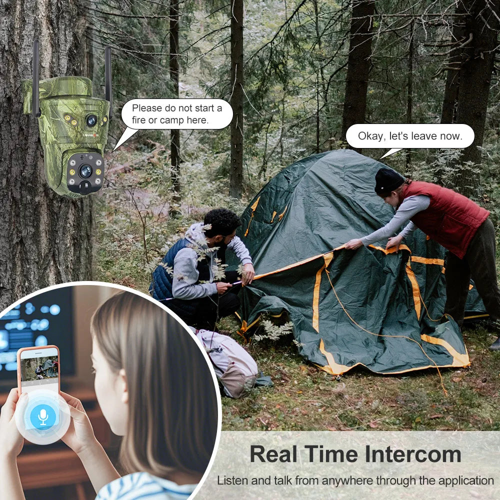 LS VISION 4K Dual Screen 4G Solar Hunting Camera Outdoor WiFi PTZ Human/Animal Detection 2-Way Talk Waterproof Security Cameras