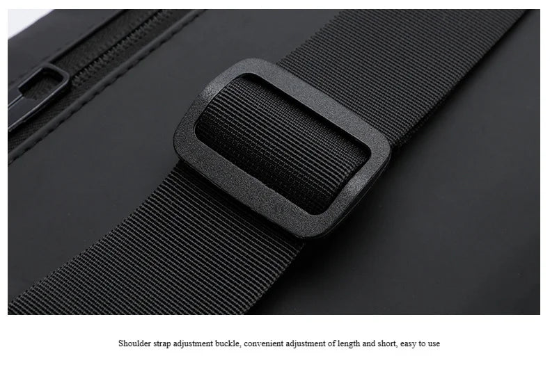 Men's Anti-Theft Chest Bag — Password Lock, USB Port & Waterproof Crossbody Sling