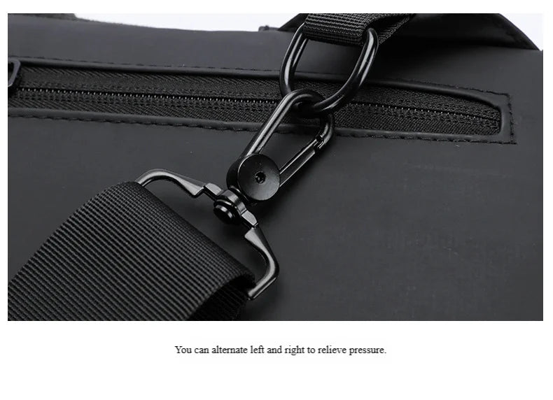 Men's Anti-Theft Chest Bag — Password Lock, USB Port & Waterproof Crossbody Sling
