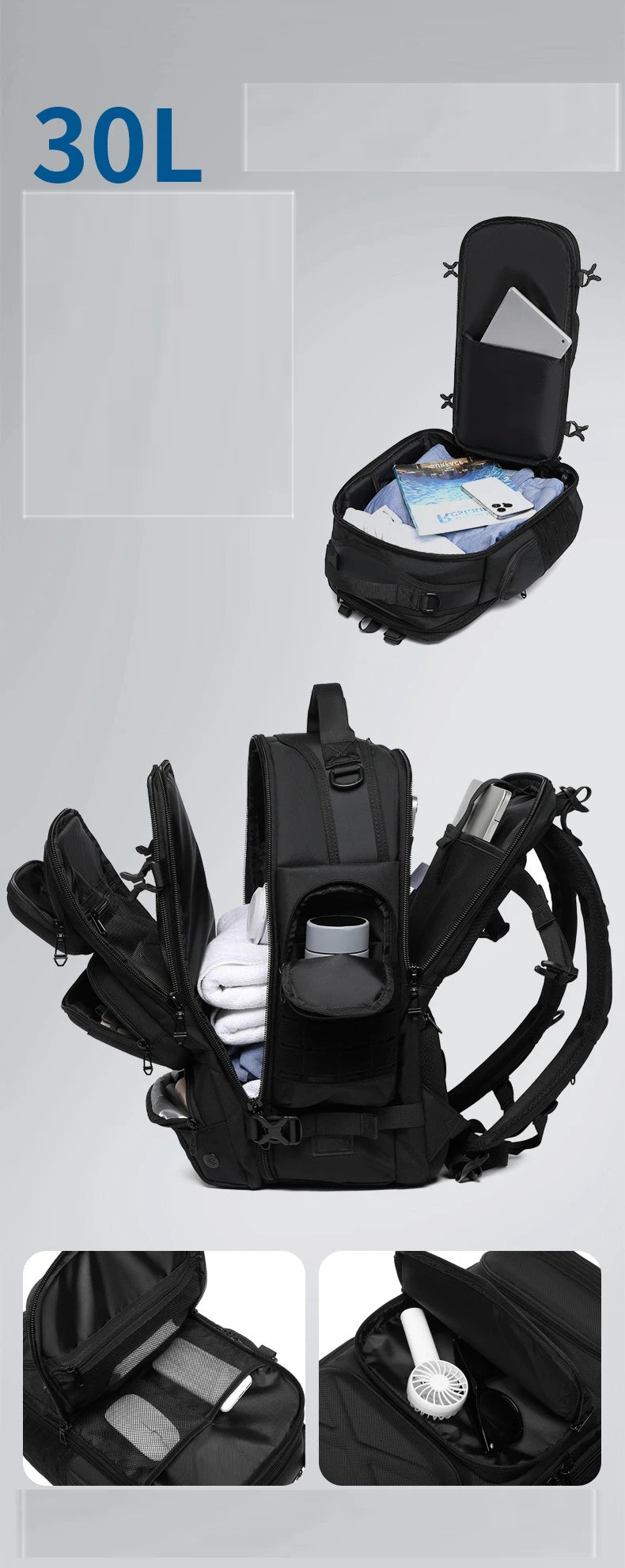 Large Capacity Waterproof Travel Backpack | Men's Outdoor Multi-Function Weekend Bag