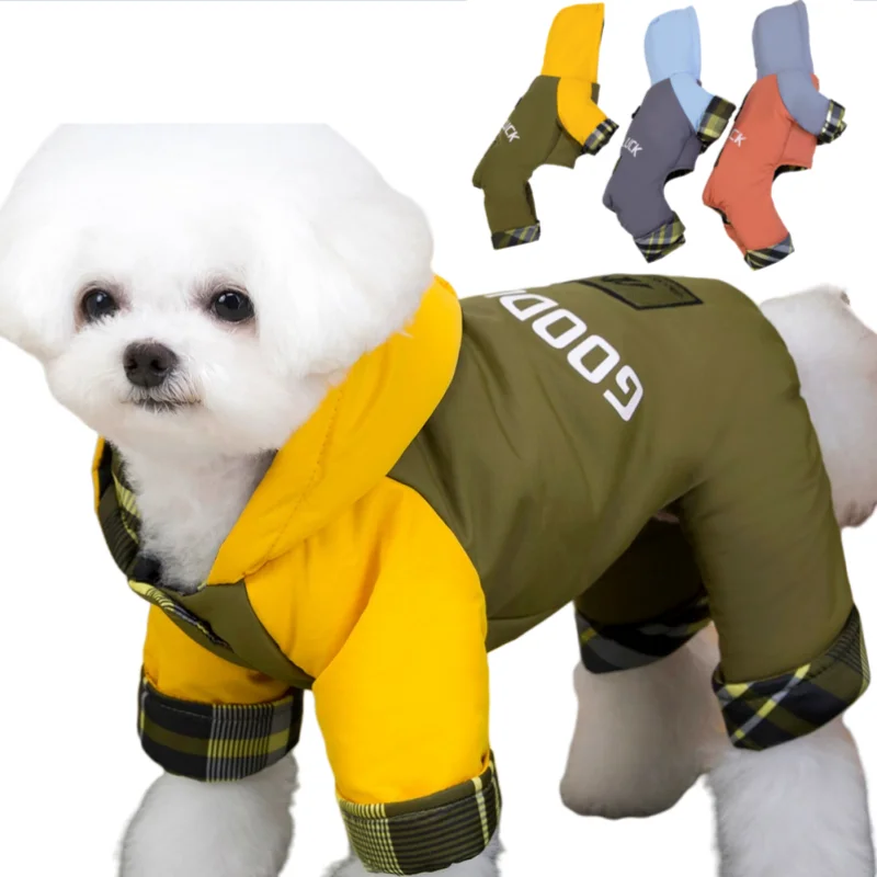 Waterproof Pet Jumpsuits Winter Fleece Dog Clothes Coat with D-ring For Small Dogs Yorkshire Bichon Puppy Clothing ropa perro