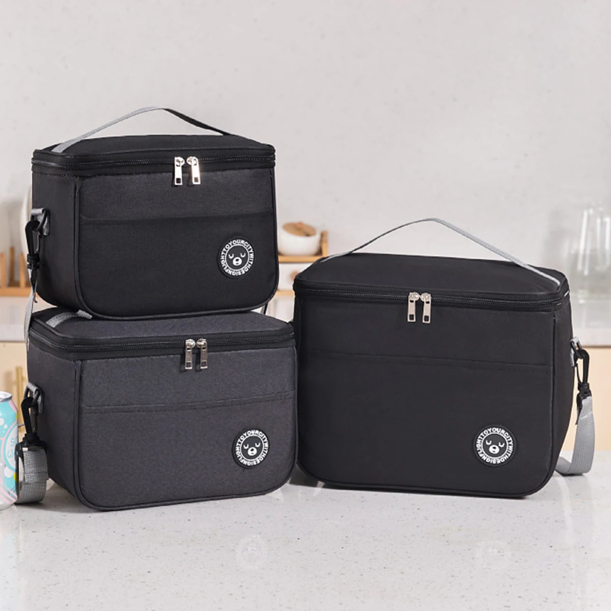 Large Capacity Hand-held with Shoulder Strap Insulated Bag, Multifunction Lunch Box Bag, Student Thickened Waterproof Lunch Bag