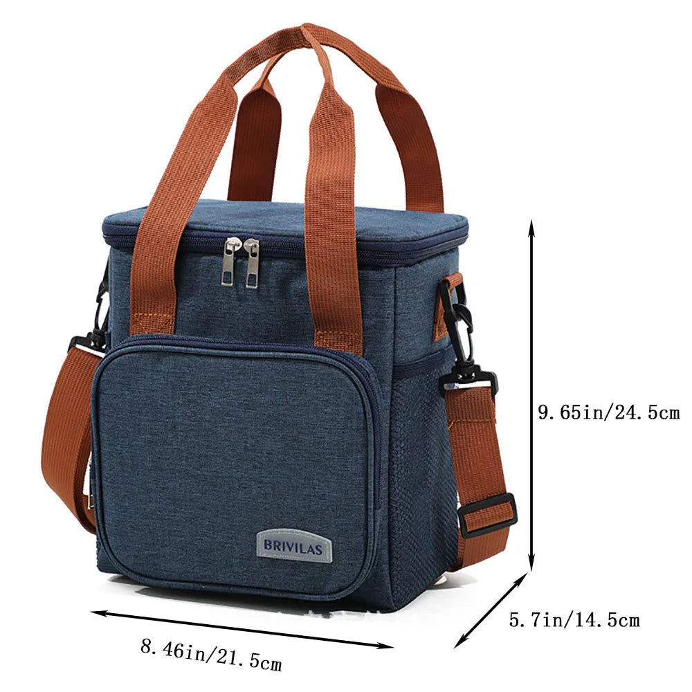 Insulated Lunch Box for Men & Women Collapsible Leakproof Double Cooler Bag Large Capacity Travel Camping Lunch Bags for Work