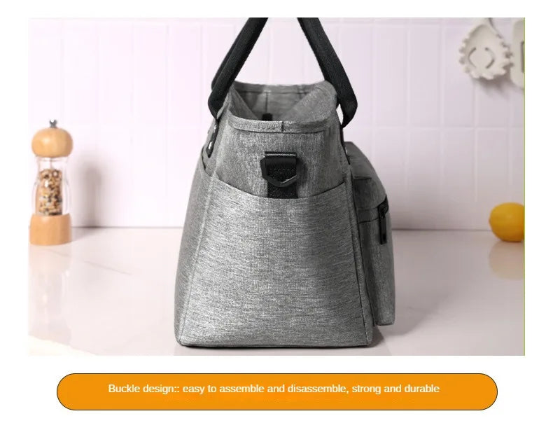 Portable Insulated Lunch Box Bag – Waterproof Picnic & Office Tote with Ice Pack Pocket