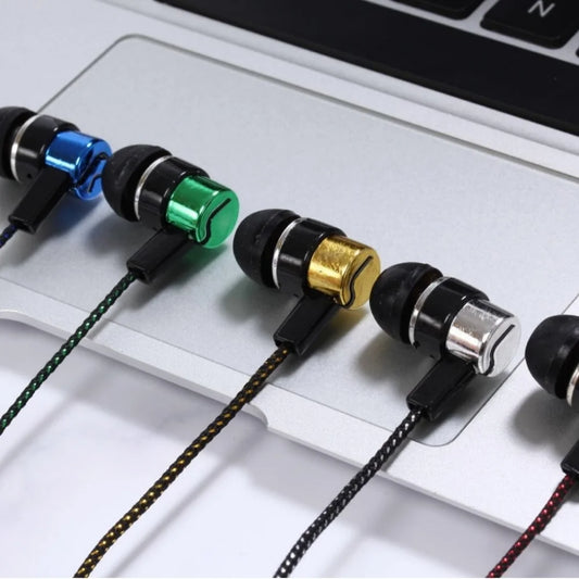Wired In-Ear Earbuds – 3.5mm Stereo Bass Earphones with Inline Control & Handsfree Mic