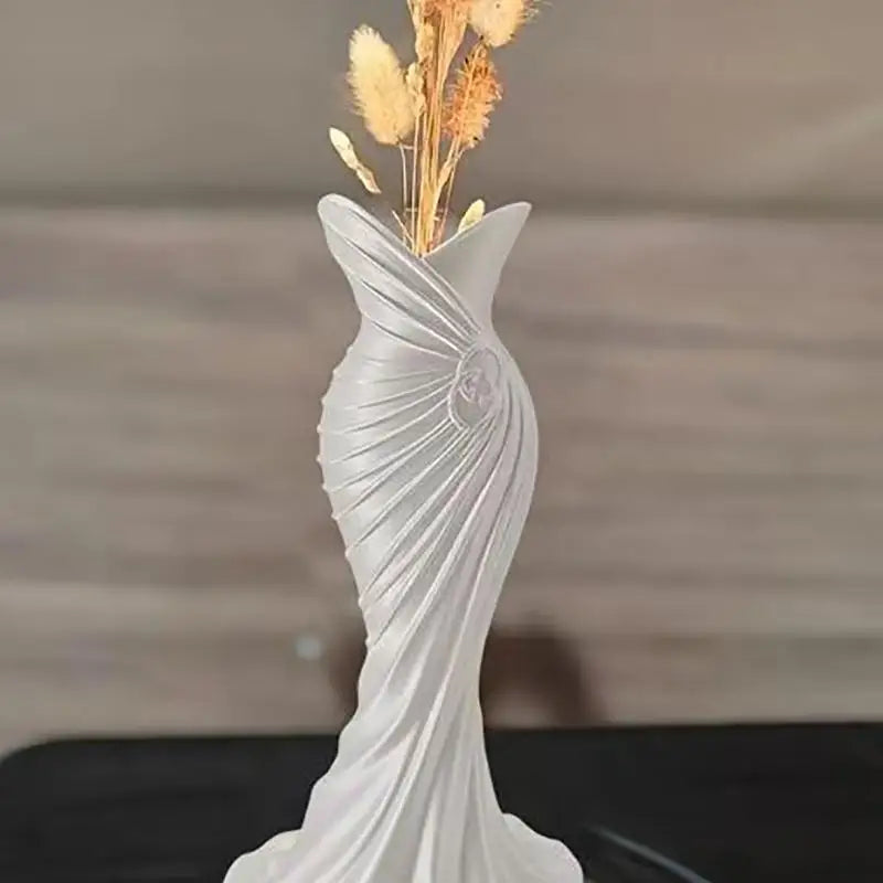 Dress-Shaped Sculptural Decorative Vase
