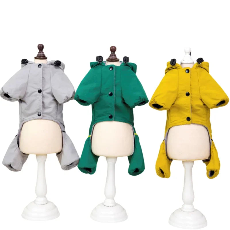 Waterproof Pet Jumpsuits Winter Fleece Dog Clothes Coat with D-ring For Small Dogs Yorkshire Bichon Puppy Clothing ropa perro