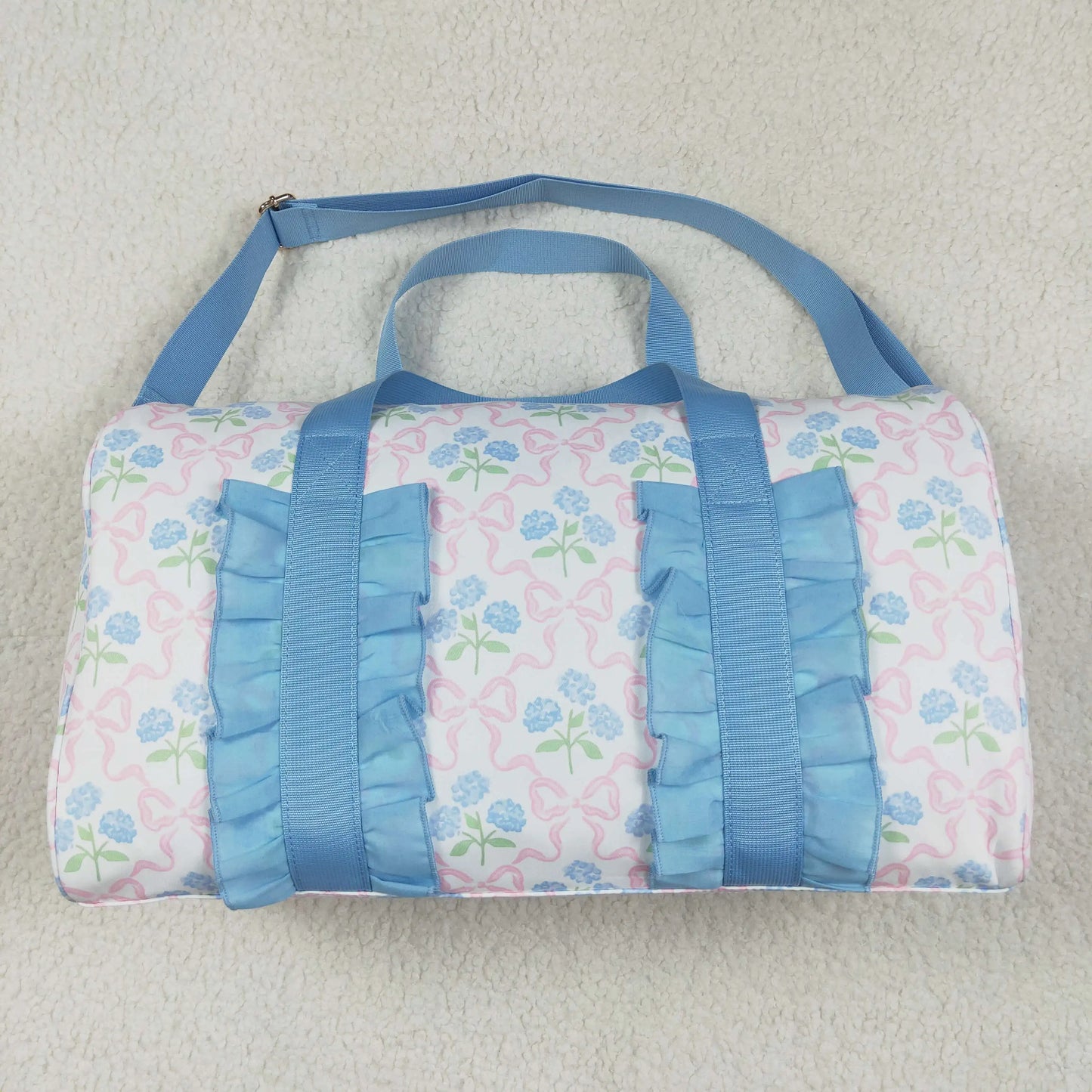 Floral Ruffle Duffle Bag | Large Capacity Sports & Overnight Bag for Kids & Adults