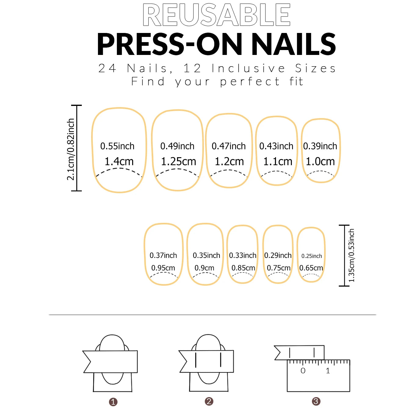 24-Piece Short Square Press-On Nails – Pinkish-White Gradient with Nail Glue & File Kit