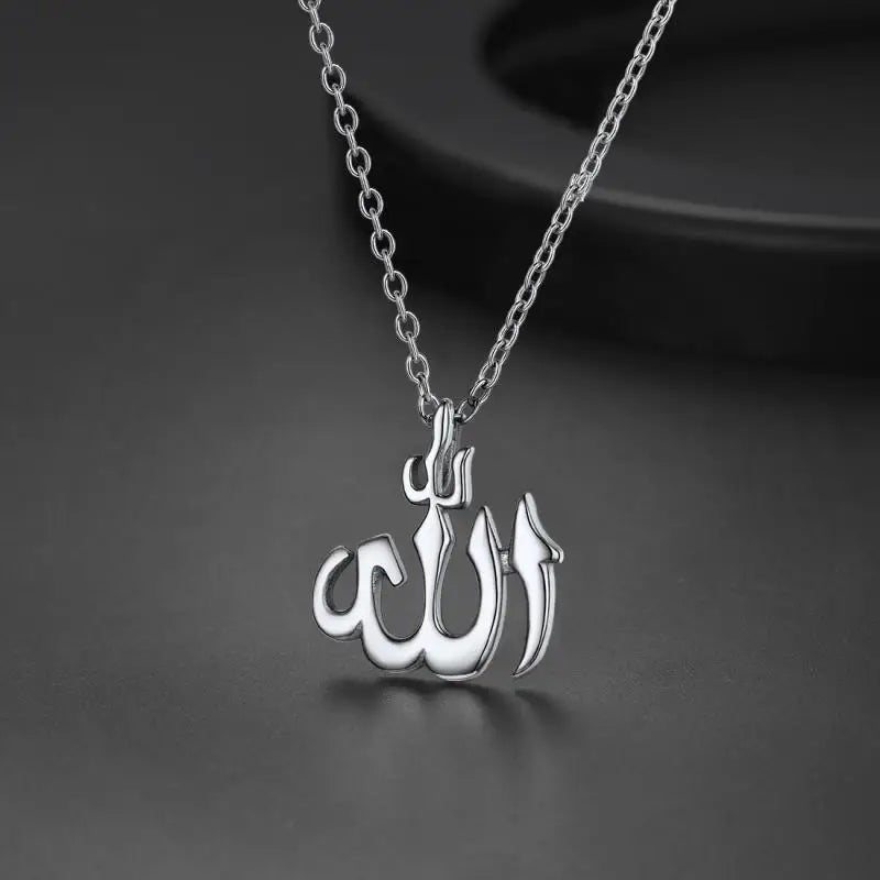 Islam Muslim Character Fashion Simple Men's Necklace Clavicle Chain Irregular Pendant Sweater Chain Jewelry Accessories Gift