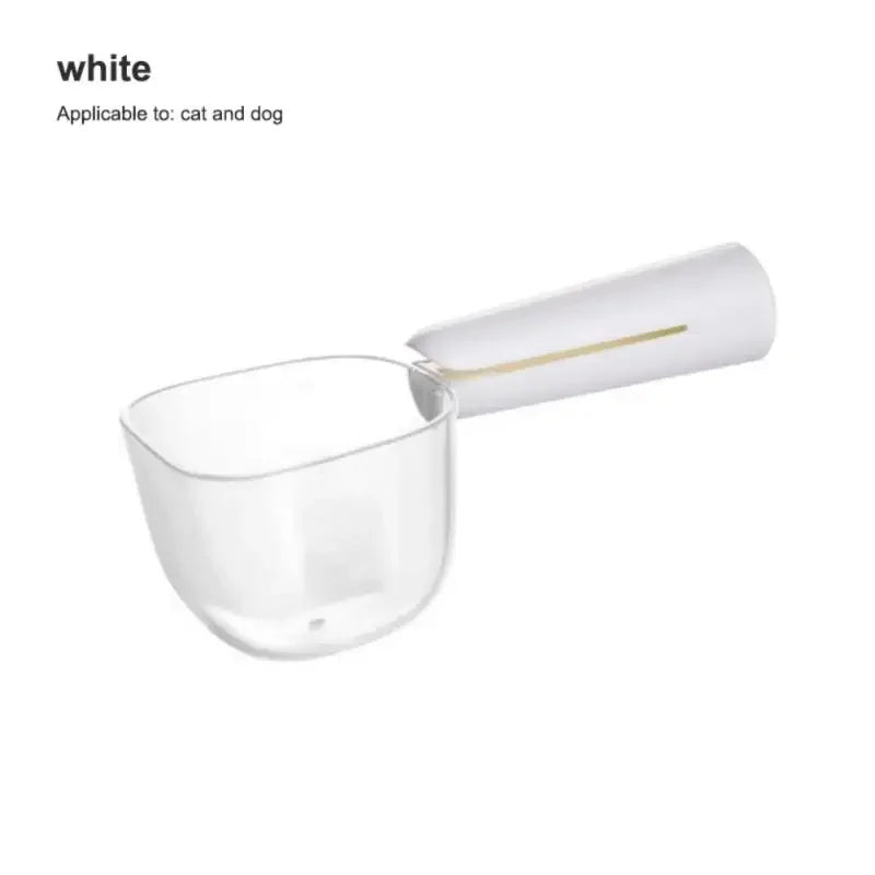 Pet Food Measuring Scoop Cup with Scale — Portable Feeding Spoon for Dogs & Cats