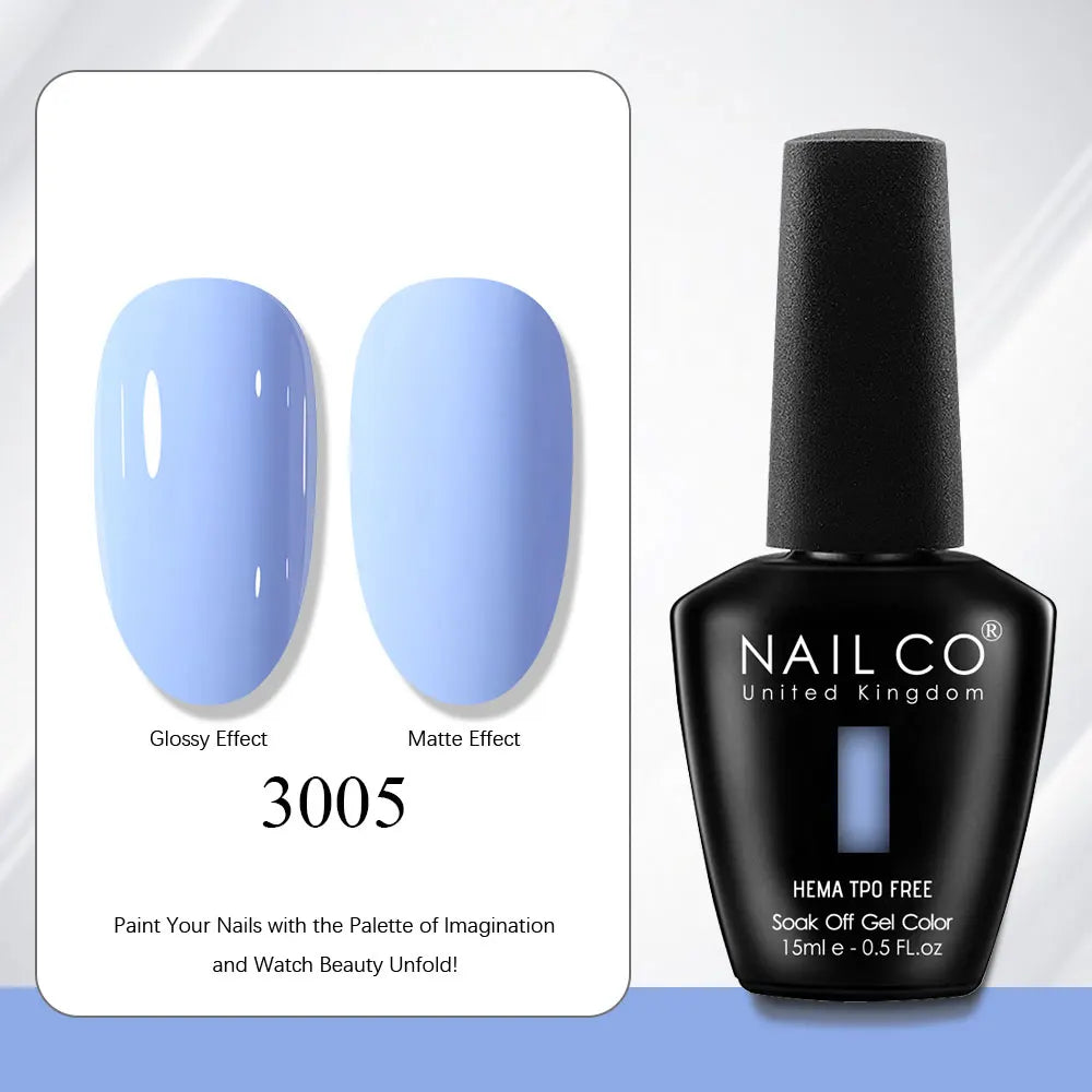 NAILCO Gel Nail Polish 15ml | 333 Colors UV/LED Soak-Off Semi-Permanent Gel Varnish | Long-Lasting Natural Resin Formula